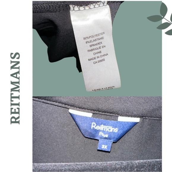 🛍️3/$40 Reitmans Black Embellished Neckline Sleeveless Top Waistband Size 3X - Picture 5 of 5